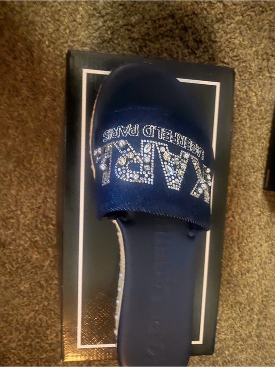 Karl Lagerfeld Shoes - Karl Lagerfeld Denim Blue Slide Sandal